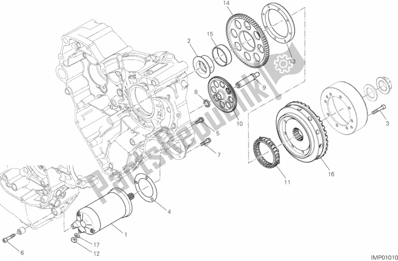 All parts for the Electric Starting And Ignition of the Ducati Diavel Xdiavel Sport Pack Brasil 1260 2017